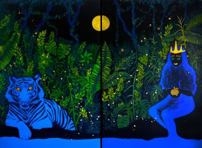 La Dea e la Tigre - a Paint Artowrk by Elena Pompilio